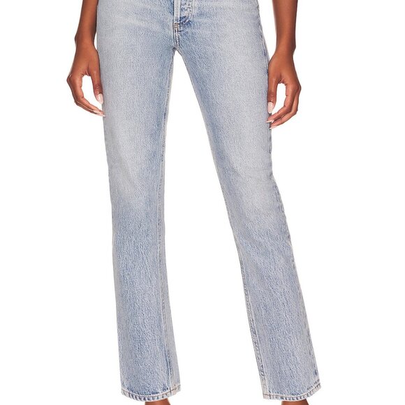 $188 AGOLDE Riley High Rise Straight Crop Jeans in Renewal Size 25 - Picture 4 of 5